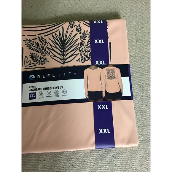 Women long/SL UV Swim Shirt Reel Life 1 Pack Jax Beach Peach Parfait Swimwear - Picture 5 of 7
